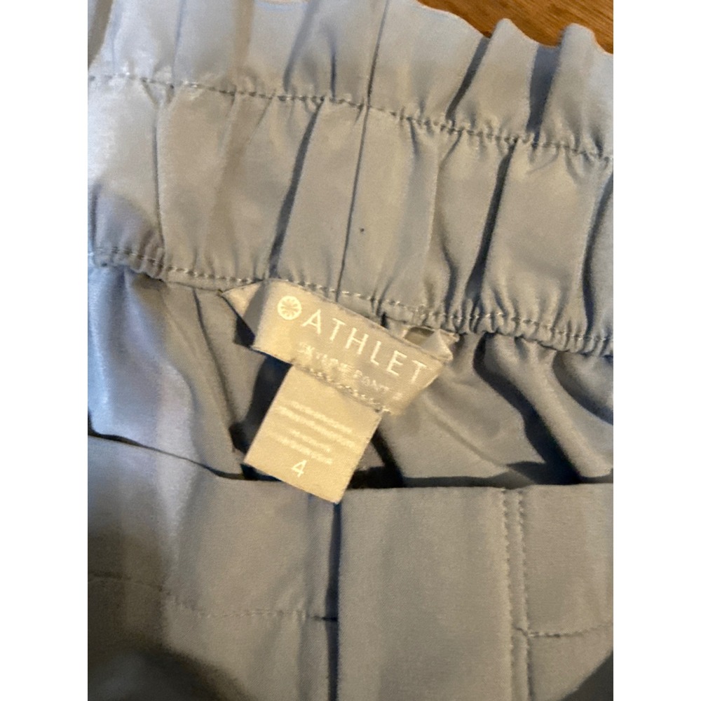 Athleta Skyline Pant Light Blue Paperbag Waist Tie Front Straight Leg Size 4 - Picture 4 of 5